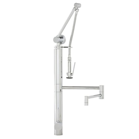 Waterstone Contemporary Gantry 1.75 GPM Single Hole Pre-Rinse Pull Down Kitchen Faucet with Lever Handle - 18" Spout Chrome