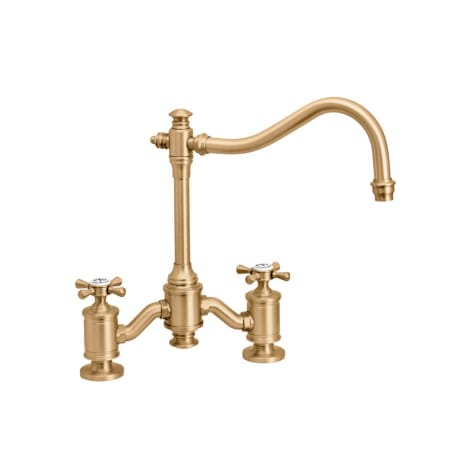Waterstone Annapolis 1.75 GPM Widespread Bridge Kitchen Faucet with Cross Handles Classic Bronze