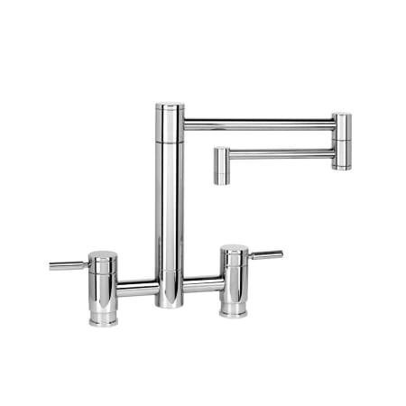 Waterstone Hunley 1.75 GPM Widespread Bridge Kitchen Faucet with Lever Handles - Includes Soap Dispenser, Side Spray, and Air Switch Chrome