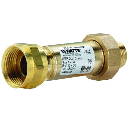 Watts 1 X 3/4" Lead Free Residential Dual Check Valve with Female Meter Thread Swivel Inlet X Union Male NPT Outlet N/A