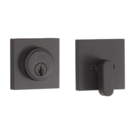 Weslock Transitional Single Cylinder Deadbolt with Square Rose from the Premier Essential Collection Matte Black