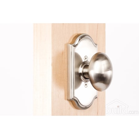 Weslock Julienne Single Dummy Door Knob with Premiere Rose from the Elegance Collection Satin Nickel