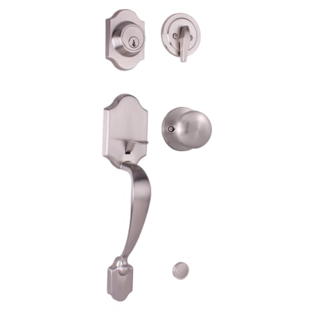 Weslock Parkside Single Cylinder Handleset with Salem Knob Interior Pack from the Premiere Essentials Collection Satin Nickel