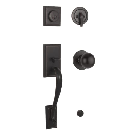 Weslock Mercy Sectional Single Cylinder Keyed Entry Handleset with Interior Hudson Knob Oil Rubbed Bronze