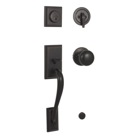 Weslock Mercy Sectional Single Cylinder Keyed Entry Handleset with Interior Salem Knob Oil Rubbed Bronze