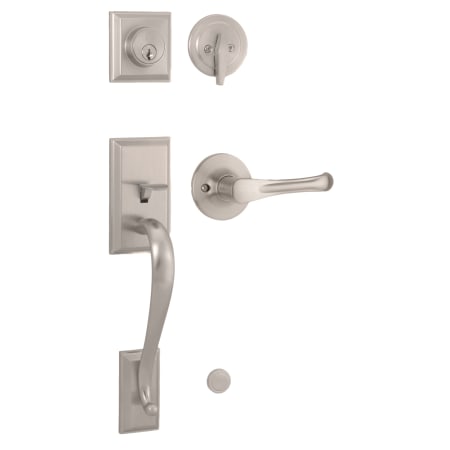 Weslock Mercy Sectional Single Cylinder Keyed Entry Handleset with Interior Somerset Lever Satin Nickel