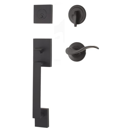 Weslock Bailey Sectional Single Cylinder Keyed Entry Handleset with Interior New Haven Lever Matte Black