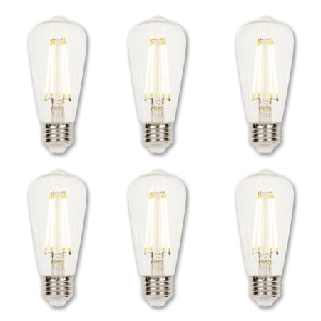 Westinghouse Pack of (6) - 40 Watt Vintage Edison Dimmable Medium (E26) LED Bulb - 470 Lumens, 2700K and 80 CRI Clear