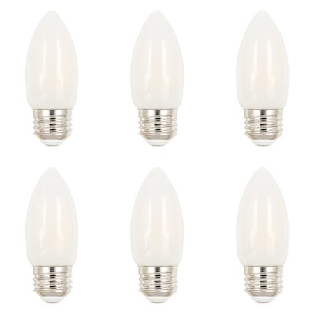 Westinghouse Pack of (6) 4.5 Watt Dimmable B11 Medium (E26) LED Bulbs- 500 Lumens, 2700K, and 80CRI Frost