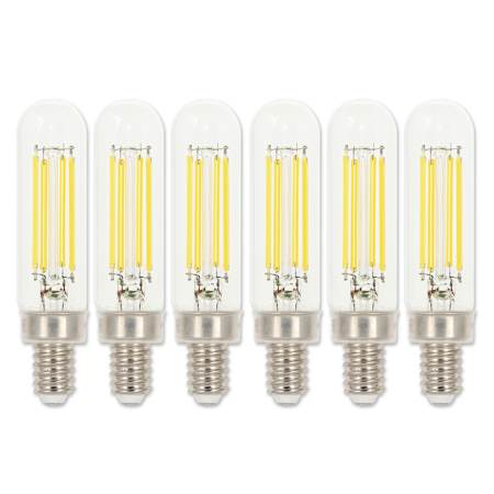 Westinghouse Pack of (6) 5 Watt Dimmable T6 Candelabra (E12) LED Bulbs- 600 Lumens, 2700K, and 80CRI Clear