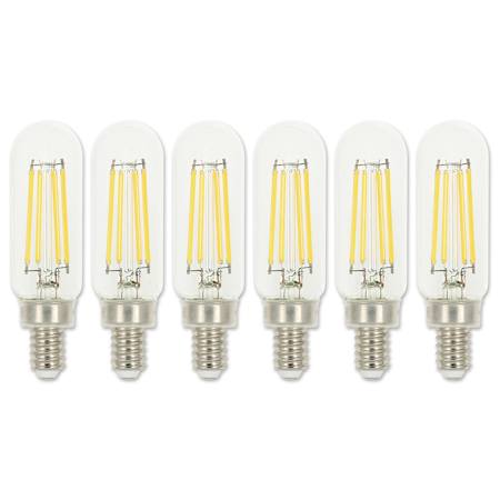 Westinghouse Pack of (6) 5 Watt Dimmable T8 Candelabra (E12) LED Bulbs- 600 Lumens, 2700K, and 80CRI Clear