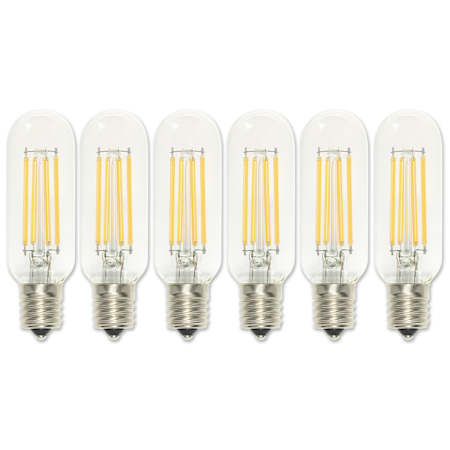 Westinghouse Pack of (6) 5 Watt Dimmable T8 Intermediate (E17) LED Bulbs- 600 Lumens, 2700K, and 80CRI Clear