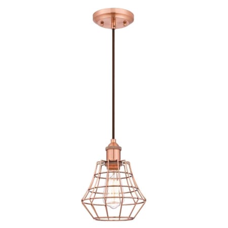 Westinghouse Nathaniel Single Light 7-5/8" Wide Mini Pendant Brushed Copper