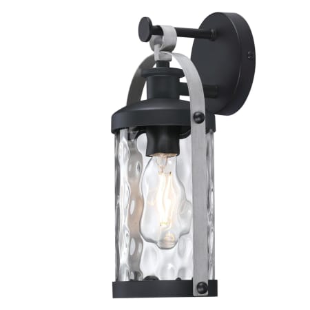 Westinghouse Courtland Grove 7" Tall Outdoor Wall Sconce Matte Black / Antique Pewter