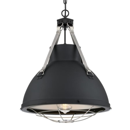 Westinghouse Bartley 16" Wide Pendant Matte Black / Dark Pewter Accents