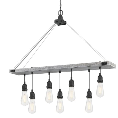 Westinghouse Elway 7 Light 36" Wide Linear Chandelier Antique Ash / Matte Brushed Gun Metal Accents