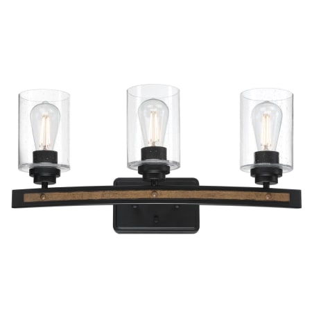 Westinghouse Broomall 3 Light 24" Wide Vanity Light Matte Black / Barnwood