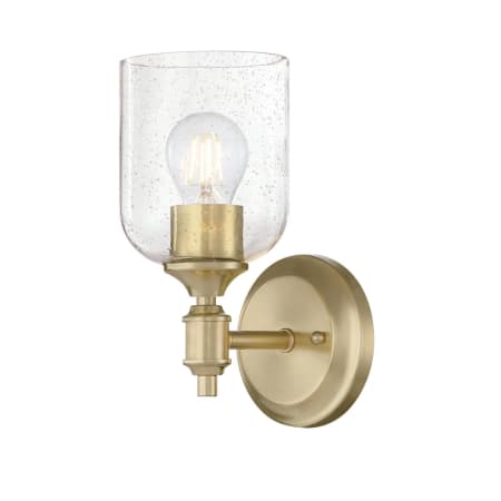 Westinghouse Basset 10" Tall Bathroom Sconce Champagne Brass
