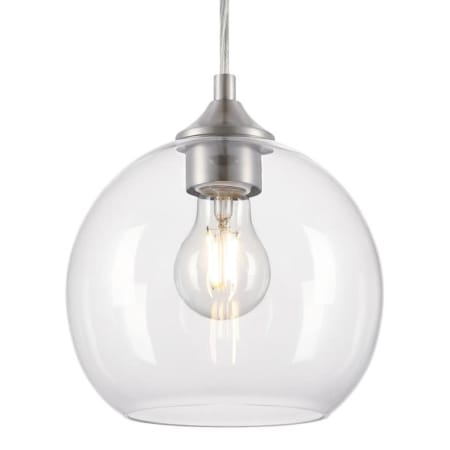 Westinghouse Tatze 8" Wide Mini Pendant with Clear Glass Shade - Brushed Nickel Brushed Nickel