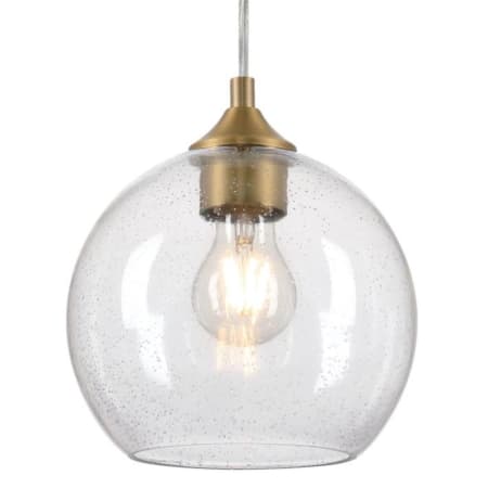 Westinghouse Tatze 8" Wide Mini Pendant with Seedy Glass Shade - Brushed Brass Brushed Brass