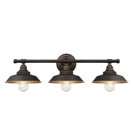 Westinghouse Iron Hill 3 Light 8" Tall LED Wall Sconce Oil Rubbed Bronze with Highlights