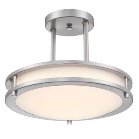 Westinghouse Lauderdale 12" Wide LED Semi-Flush Bowl Ceiling Fixture Brushed Nickel