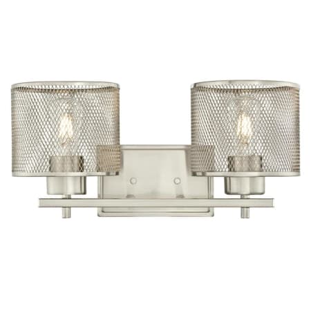 Westinghouse Morrison 2 Light 8" Tall Wall Sconce Brushed Nickel