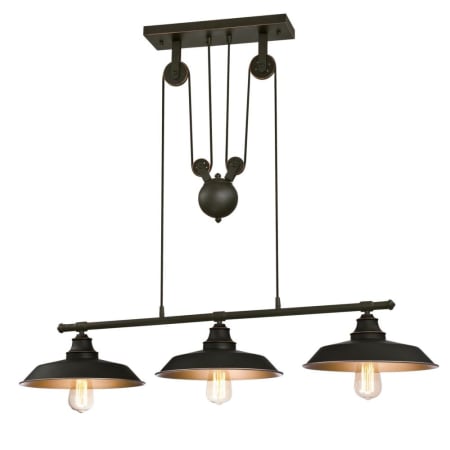 Westinghouse Iron Hill 3 Light 40" Wide Linear Chandelier Oil Rubbed Bronze