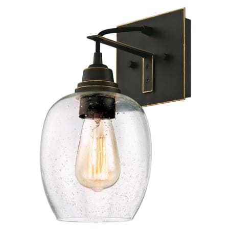 Westinghouse Eldon Single Light 6-1/4" Wide Bathroom Sconce with Seeded Glass Shade Oil Rubbed Bronze