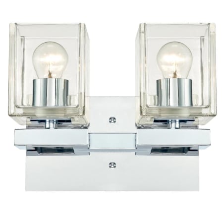 Westinghouse Nyle 2 Light 11-3/8" Wide Bathroom Vanity Light Chrome