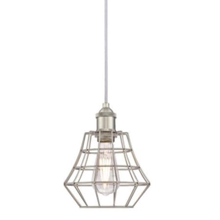 Westinghouse Nathaniel Single Light 7-5/8" Wide Mini Pendant Brushed Nickel