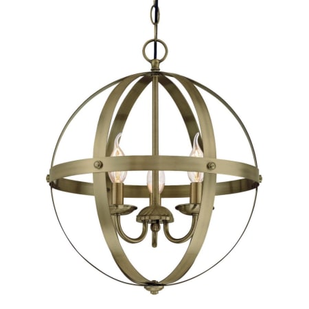 Westinghouse Stella Mira 3 Light 15-11/20" Wide Wrought Iron Chandelier Antique Brass