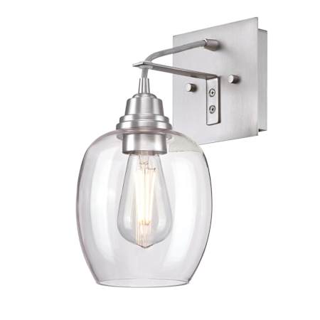 Westinghouse Eldon Single Light 6-1/4" Wide Bathroom Sconce with Clear Glass Shade Brushed Aluminum