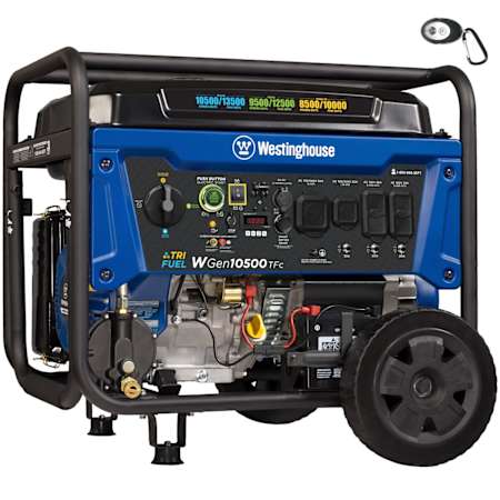 Westinghouse 10,500-Watt (120 / 240V) Electric Button / Recoil / Remote Start Tri-Fuel Portable Generator with CO Sensor (49-State) N/A