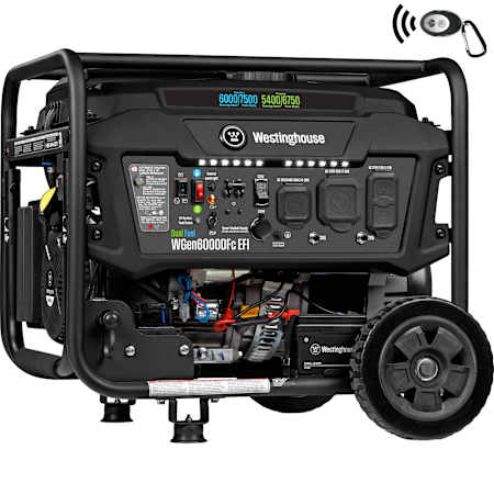 Westinghouse 6,000-Watt (120 / 240V) Electric Button / Recoil / Remote Start Multi-Fuel EFI Portable Generator with CO Sensor (CARB) N/A