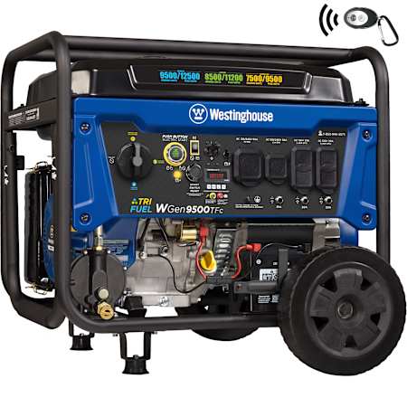 Westinghouse Power Equipment 9,500-Watt (120 / 240V) Electric Button / Recoil / Remote Start Tri-Fuel Portable Generator with CO Sensor (CARB) N/A