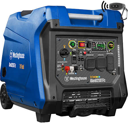 Westinghouse Power Equipment 6,600-Watt (120 / 240V) Electric Button / Recoil / Remote Start Tri-Fuel Inverter Portable Generator with CO Sensor (49-State) N/A