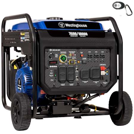 Westinghouse Power Equipment 7,600-Watt (120 / 240V) Electric Button / Recoil / Remote Start Gasoline Open-Frame Inverter Generator with CO Sensor (CARB) N/A