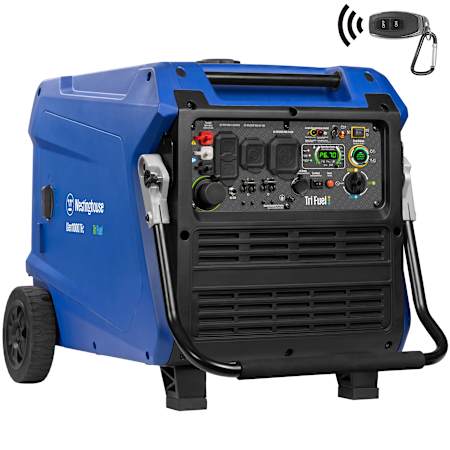 Westinghouse Power Equipment 9,000-Watt (120 / 240V) Electric Button / Recoil / Remote Start Tri-Fuel Portable Inverter Generator with CO Sensor (CARB) N/A