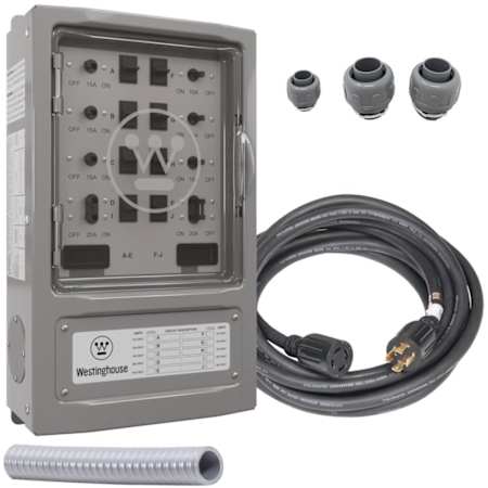 Westinghouse Power Equipment 30-Amp (120 / 240V) Single-Phase Manual Transfer System with 8-Circuit Load Center N/A