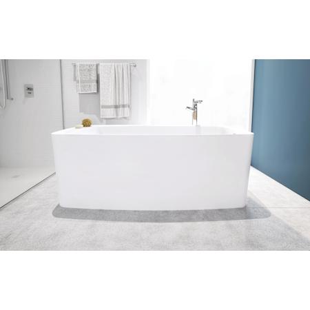 WETSTYLE Lab 66" Free Standing WETMAR BiO Composite Soaking Tub with Reversible Drain Assembly and Overflow Apollo White Matte / Brushed Nickel Trim