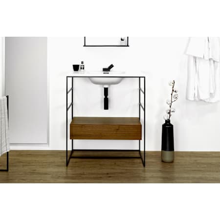WETSTYLE C2 Collection 24" Stainless Steel Console Stand – Less Bathroom Sink Matte Black