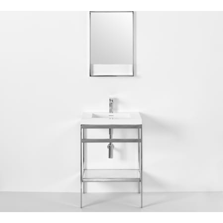 WETSTYLE C Collection 24" Stainless Steel Console Stand – Less Bathroom Sink Brushed Stainless Steel