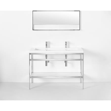 WETSTYLE C Collection 48" Stainless Steel Console Stand – Less Bathroom Sink Brushed Stainless Steel