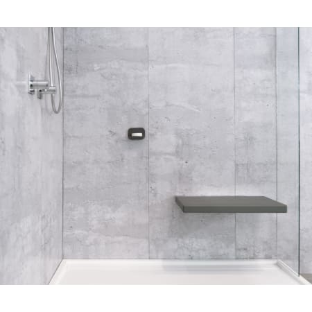 WETSTYLE Cube 24" Wall Mounted Foldable Stainless Steel and Polyurethane Foam Shower Seat Gray / Polished Mirror Trim