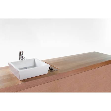 WETSTYLE CUBE 15" Rectangular WETMAR BiO Stone Composite Vessel Bathroom Sink with Overflow Apollo White Matte / Brushed Nickel Trim