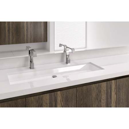 WETSTYLE CUBE 42" Rectangular WETMAR BiO Stone Composite Undermount Bathroom Sink Apollo White Matte