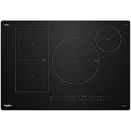 Whirlpool 30 Inch Wide 4 Burner Induction Cooktop with WipeClean Coating Black