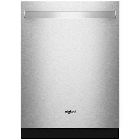 Whirlpool 24 Inch Wide 15 Place Setting Built-In Fingerprint Resistant Top Control Dishwasher with Total Coverage Wash Fingerprint Resistant Stainless Steel