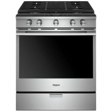 Whirlpool 30 Inch Wide 5.8 Cu. Ft. Capacity Slide In Gas Range with Nest Learning Thermostat Integration and Towel Bar Handle Fingerprint Resistant Stainless Steel